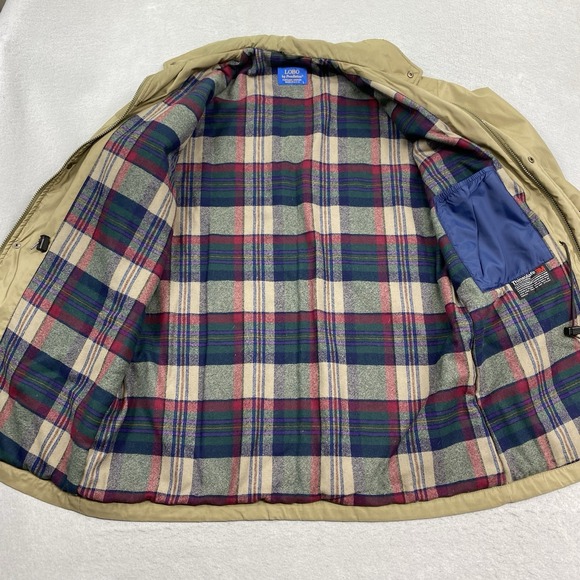 VTG Lobo By Pendleton Jacket Mens Large Beige Full Zip Flannel Lined Thinsulate - Picture 7 of 15